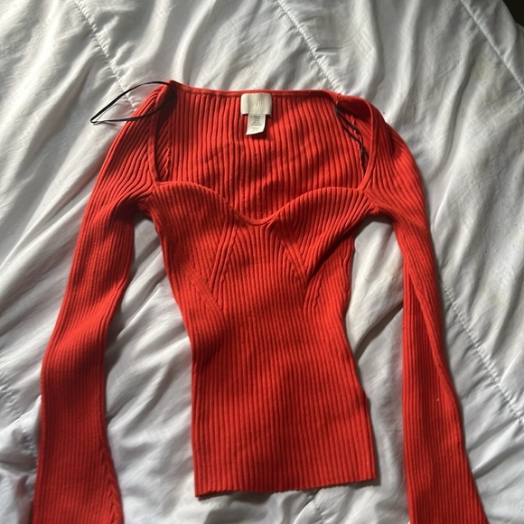 RIB-KNIT SWEATER H&M orange - Picture 3 of 3